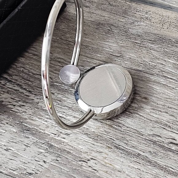 Silver Tone Stainless Steel Angel Wing Essential Oil Wrap Bracelet - Picture 4 of 7